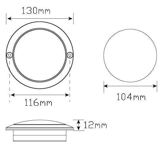 LED Autolamps 102 Series Single Function Stop/Tail LED Light